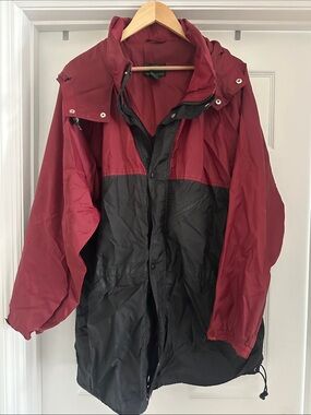 Men's Two-Tone Burgundy and Black Windbreaker Jacket